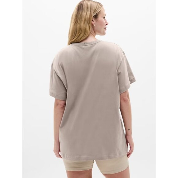 New Athleta M True Cotton Short Sleeve Tee Mortar Mushroom Medium - Picture 5 of 6